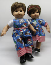 Load image into Gallery viewer, Bitty Baby 15" Twins Matching Outfits Christmas Puppies