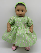 Load image into Gallery viewer, 15&quot; Bitty Baby Bunny Dress: Mint Green
