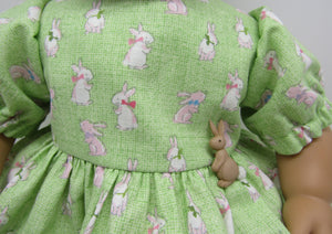 15" Bitty Baby Bunny Dress: Mint Green