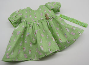 15" Bitty Baby Bunny Dress: Mint Green
