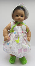 Load image into Gallery viewer, 15&quot; Bitty Baby Dress &amp; Bonnet: Farm Animals
