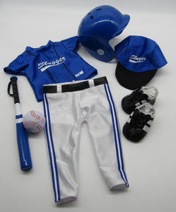 18" Doll Baseball 8 Pc Outfit: Blue