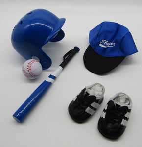 18" Doll Baseball 8 Pc Outfit: Blue