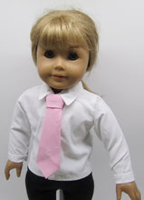 Load image into Gallery viewer, White Dress Shirt & Pink Tie 18 inch Doll