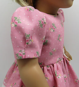 18" Doll Easter Border Print Dress: Pink