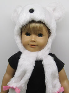 18" & 15" Doll Polar Bear Hat
