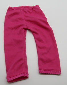 18" Doll Lace-Trimmed Leggings: Hot Pink