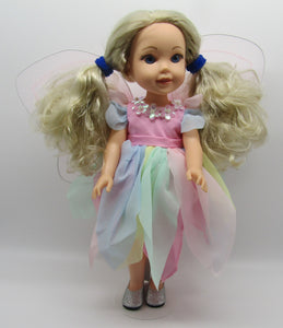 14" Wellie Wisher Doll 3 Pc Pastel Fairy Costume