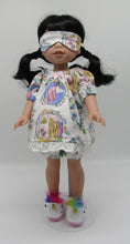 Load image into Gallery viewer, 14&quot; Wellie Wisher Doll 3 Pc Pajamas: Unicorn Portraits
