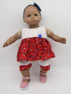 15" Bitty Baby Patriotic Top & Shorts