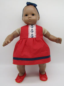 15" Bitty Baby Dress: Anchors Aweigh