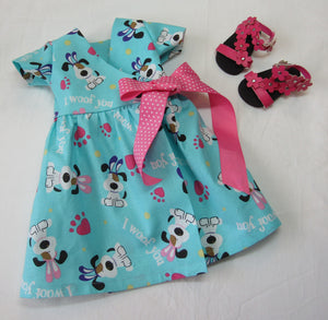 18" Doll Easter Puppy Wrap Dress