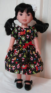 14" Wellie Wisher Doll Santa Christmas Dress