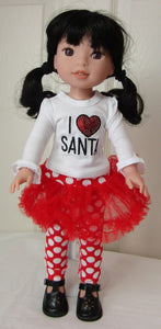 14" Wellie Wisher Doll  2 Pc Christmas Outfit
