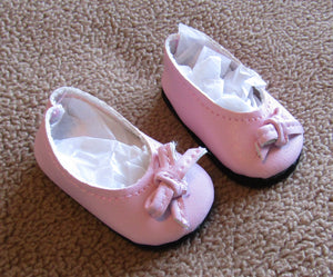 14" Wellie Wisher Doll  Ballet Flats w Thin Bow: Pink