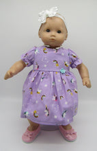 Load image into Gallery viewer, 15&quot; Bitty Baby Unicorn Dress: Purple
