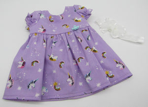 15" Bitty Baby Unicorn Dress: Purple