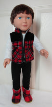 Load image into Gallery viewer, 18&quot; Doll Buffalo Plaid 3 Pc Woodland Outfit
