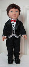 Load image into Gallery viewer, 18&quot; Doll Tuxedo: Black &amp; Silver
