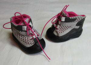 18" Doll Hiking Boots: Pink & Gray