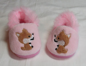 18" & 15" Doll Fox Slippers: Pink