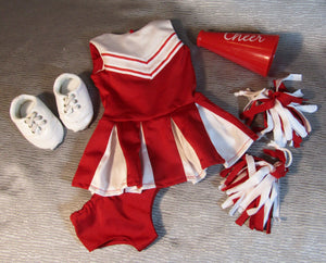 18" Doll Cheer 5 Pc Outfit: Red