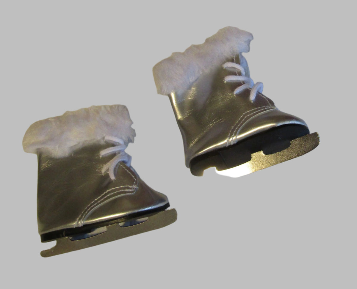 18" Doll Ice Skates Silver Handmade Designs for Dolls