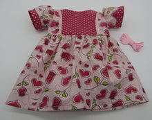 Load image into Gallery viewer, 18&quot; Doll Hearts &amp; Rosebuds Dress: Pink
