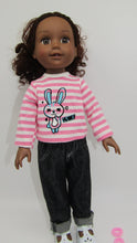 Load image into Gallery viewer, 14&quot; Wellie Wisher Doll Bunny T-Shirt &amp; Jeans
