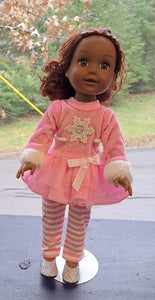 14" Wellie Wisher Doll Snowflake Tunic & Leggings: Pink