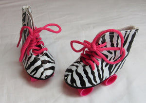 18" Doll Roller Skates: Zebra