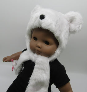 18" & 15" Doll Polar Bear Hat