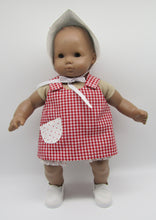 Load image into Gallery viewer, 15&quot; Bitty Baby 3 Pc Sunsuit: Red &amp; White

