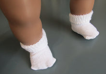 Load image into Gallery viewer, Fold-over Socks 18 &amp; 15 inch Doll: White
