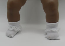 Load image into Gallery viewer, 18&quot; &amp; 15&quot; Doll Lace-Trimmed Socks: White
