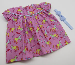15" Bitty Baby Yoked Unicorn Dress