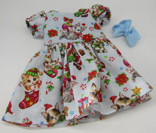 Load image into Gallery viewer, Christmas Kitty Dress 18 inch Doll: Light Blue
