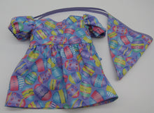 Load image into Gallery viewer, 18&quot; Doll Easter Egg-Print Dress w Headscarf

