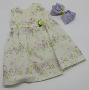 18" Doll Easter Bunny-Print Wrap Dress