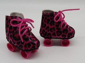 18" Doll Roller Skates: Hot Pink Leopard