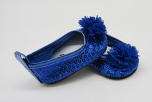 Load image into Gallery viewer, Sequin 18 &amp; 15 inch Doll Dress Shoes: Royal Blue

