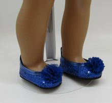 Load image into Gallery viewer, Sequin 18 &amp; 15 inch Doll Dress Shoes: Royal Blue
