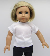 Load image into Gallery viewer, Basic White T-Shirt 18 &amp; 15 inch Doll
