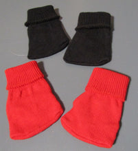 Load image into Gallery viewer, Fold-over Socks 18 &amp; 15 inch Doll: Red &amp; Black 2 Pack
