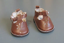 Load image into Gallery viewer, Wellie Wisher 14 inch Doll Buckle Shoes w Sunburst Cutout: Brown
