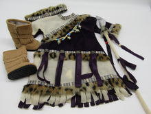 Load image into Gallery viewer, Native American 4 Pc Outfit 18 inch Doll: Purple
