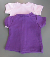 Load image into Gallery viewer, Basic T-Shirt in 2 Colors: 18 &amp; 15 inch Doll Purple or Light Purple
