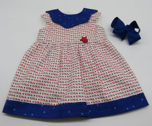 18" Doll Collared Celebrate the USA Dress
