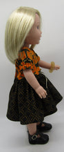 Load image into Gallery viewer, 14" Wellie Wisher Doll Black Cat Dress
