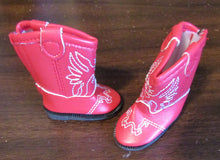 Load image into Gallery viewer, 14&quot; Wellie Wisher Doll Western Boots: Red
